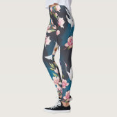 Red Crane Magnolia: Japanische Wasserfarbe. Leggings (Links)