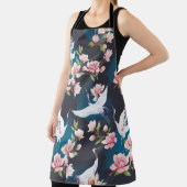 Red Crane Magnolia: Japanische Wasserfarbe. Schürze (InSitu)