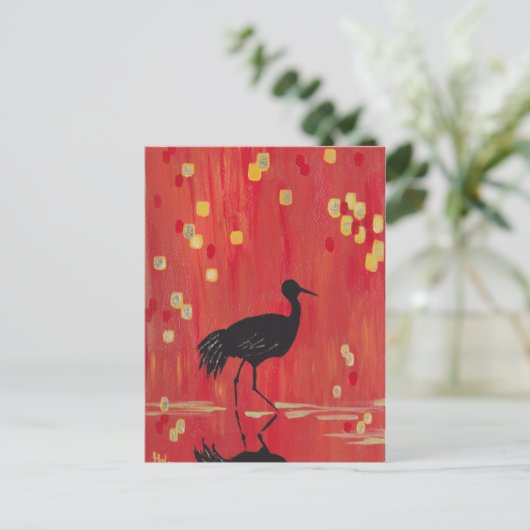 RED CRANE POSTKARTE (Stehend Vorderseite)