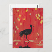 RED CRANE POSTKARTE (Vorne/Hinten)