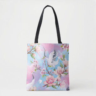 Red Crane Watercolor Japanische Motif Tasche