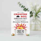 Red Crawfish Boil GRAD Foto Party Einladung Postkarte (Stehend Vorderseite)