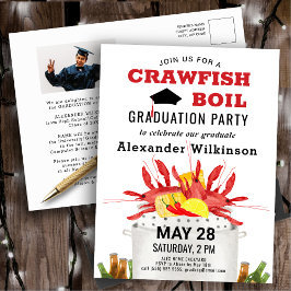 Red Crawfish Boil GRAD Foto Party Einladung Postkarte