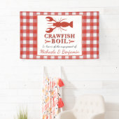 Red Crawfish Boil Seafood Picnic Engagement Party Banner (Insitu)