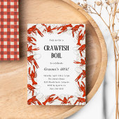 Red Crawfish Booking Seafood Birthday Party Einladung