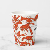 Red Crawfish Booking Seafood Birthday Party Pappbecher (Vorderseite)