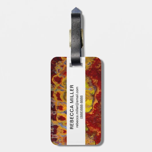 Red Crayola Jasper Gepäckanhänger (Rückseite vertikal)