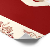 Red Cream Anand Karaj Sikh Wedding Welcome Sign Poster (Ecke)