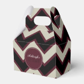 Red Cream Black Zickzack Baby Dusche Geschenkschachtel (Vorderseite)