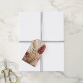 Red Cream Boho Feather Floral Geschenkanhänger (Mit Garn)