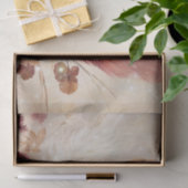 Red Cream Boho Feather Floral Seidenpapier (Geschenk)