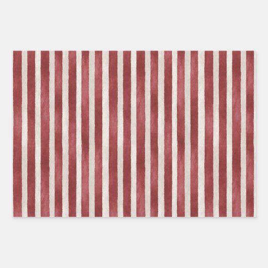 Red Cream Bow Christmas Round Ornament Geschenkpapier Set (Vorderseite 2)