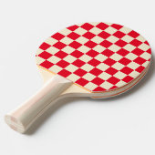 Red & Cream Checker Tischtennis Schläger (Vorderseite)