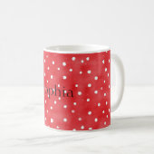 Red Cream Dots Kaffeetasse (VorderseiteRechts)
