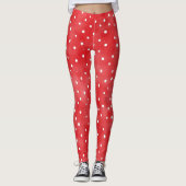 Red Cream Dots Leggings (Vorderseite)