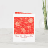 Red Cream Floral Vielen Dank Karte (Rückseite)