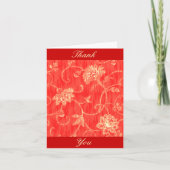 Red Cream Floral Vielen Dank Karte (Vorderseite)