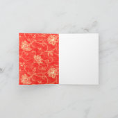 Red Cream Floral Vielen Dank Karte (Innenseite)