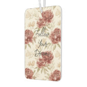 Red Cream Flowers Gold Glitter Autolufterfrischer (Links)