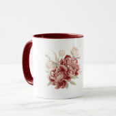 Red Cream Flowers Tasse (Vorderseite Links)