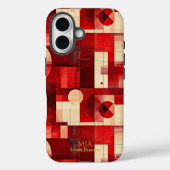 Red & Cream Geometric Art Phone Case - Sweet Dream (Rückseite)