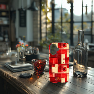 Red & Cream Geometric Art Phone Case - Sweet Dream