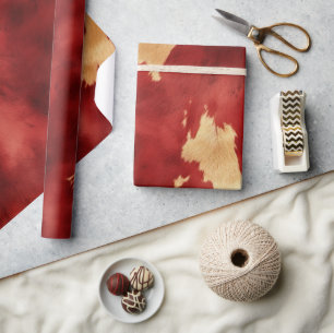 Red Cream Gold Südwest Cowhide Geschenkpapier