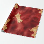Red Cream Gold Südwest Cowhide Geschenkpapier (Ungerollt)
