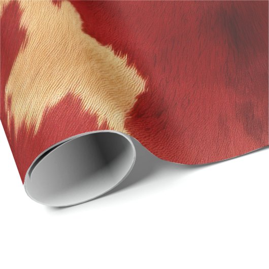 Red Cream Gold Südwest Cowhide Geschenkpapier (Rolleneckpunkt)