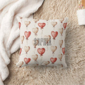 Red Cream Heart Balloons Babydusche Kissen (Decke)