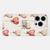 Red Cream Heart Balloons Case-Mate iPhone Hülle (Rückseite (Horizontal))