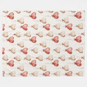 Red Cream Heart Balloons Fleecedecke (Vorderseite (Horizontal))