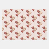 Red Cream Heart Balloons Love in the air Geschenkpapier Set (Vorderseite 3)