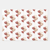 Red Cream Heart Balloons Love in the air Geschenkpapier Set (Vorderseite 2)