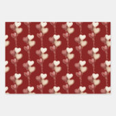 Red Cream Heart Balloons Love in the air Geschenkpapier Set (Vorderseite)