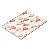 Red Cream Heart Balloons Notizblock (Linke Seite)