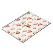 Red Cream Heart Balloons Notizblock (Linke Seite)