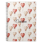 Red Cream Heart Balloons Notizblock (Vorderseite)