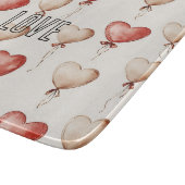 Red Cream Heart Balloons Schneidebrett (Ecke)