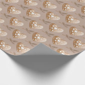 Red Cream Heart Gingerbrot Keks Weihnachten Geschenkpapier (Ecke)