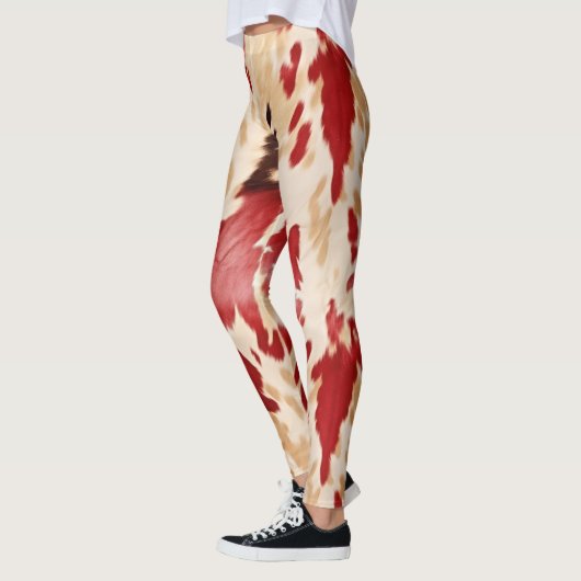 Red Cream Ivory Cowhide Leggings (Links)
