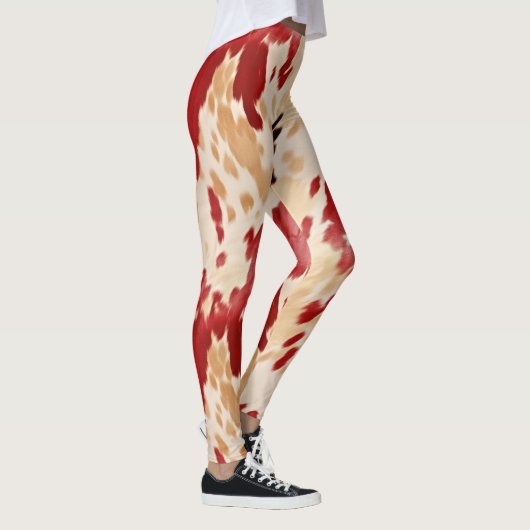 Red Cream Ivory Cowhide Leggings (Rechts)