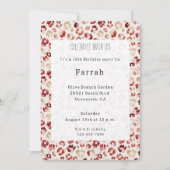 Red Cream Leopard Animal Print Birthday   Einladung (Vorderseite)