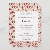 Red Cream Leopard Animal Print Birthday   Einladung (Vorne/Hinten)