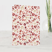 Red Cream Leopard Animal Print Birthday Karte (Rückseite)