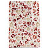 Red Cream Leopard Animal Print Birthday Mittlere Geschenktüte (Rückseite)