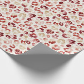 Red Cream Leopard Animal Print Geschenkpapier (Ecke)