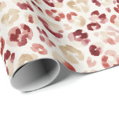 Red Cream Leopard Animal Print Geschenkpapier (Rolleneckpunkt)