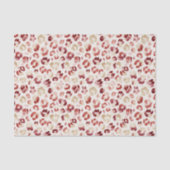 Red Cream Leopard Animal Print Seidenpapier (Vorderseite)