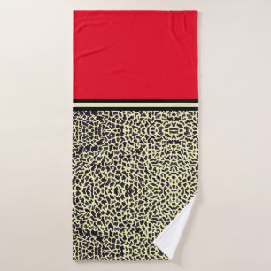 Red Cream Leopard Badehandtuch